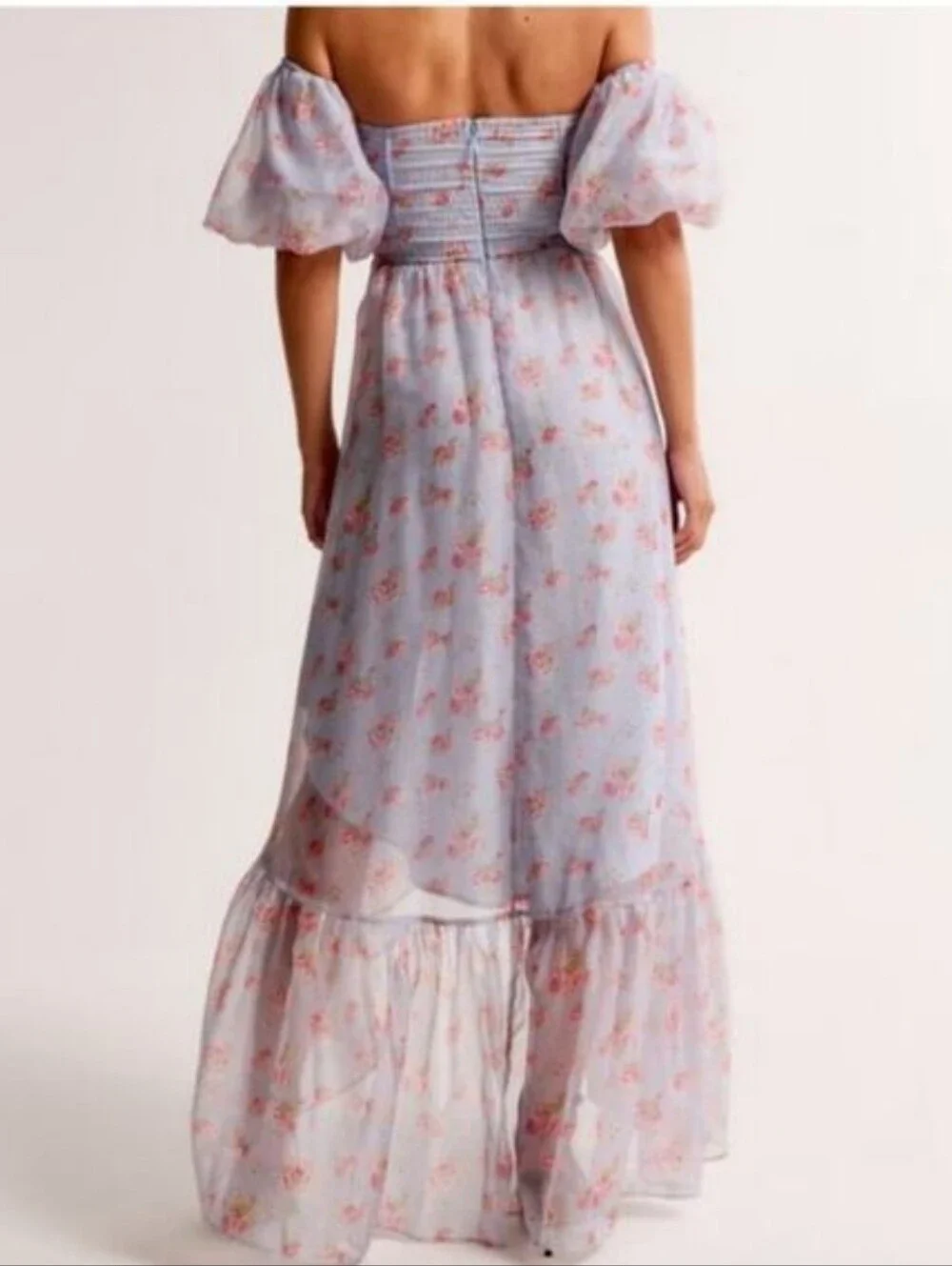 Abercrombie & Fitch Emerson Drama Maxi Dress Off-The-Shoulder Floral Ruffle XLP